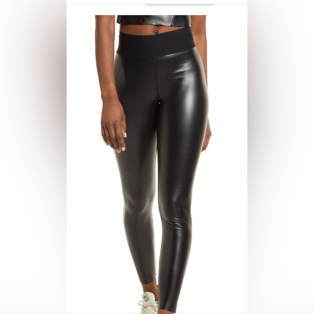 Good American Icon Rubberized High Waist Leggings~NWOT~Size 0/S